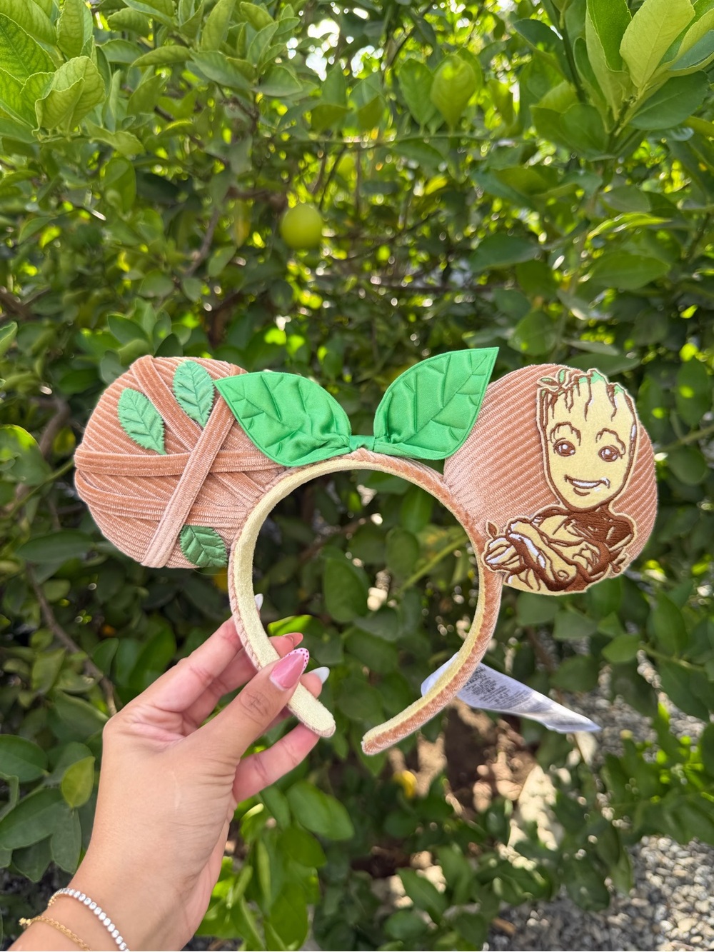 Groot Kids Costume Headband - Brown & Green Leaf Mickey Ears